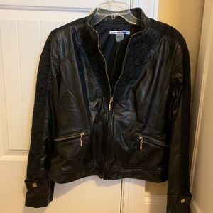 Leather Jacket with Lace
